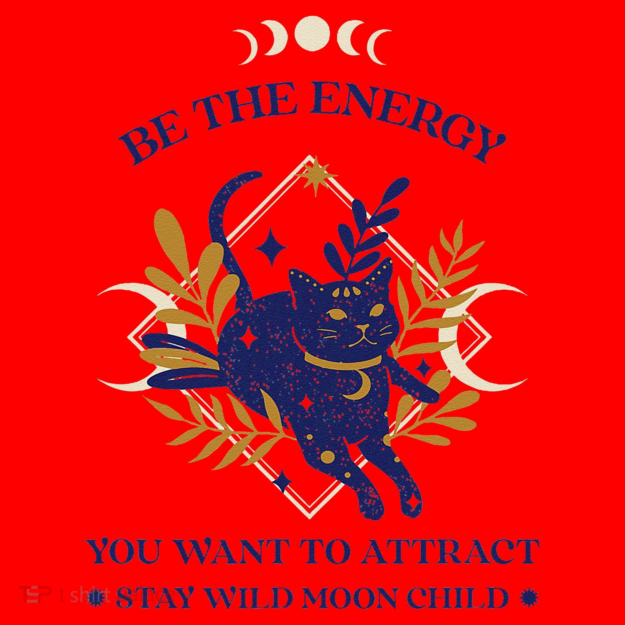 Be The Energy You Want To Attract - Moon Child - Cat Santa Hat