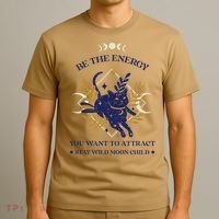 Be The Energy You Want To Attract - Moon Child - Cat T-Shirt thumb 3