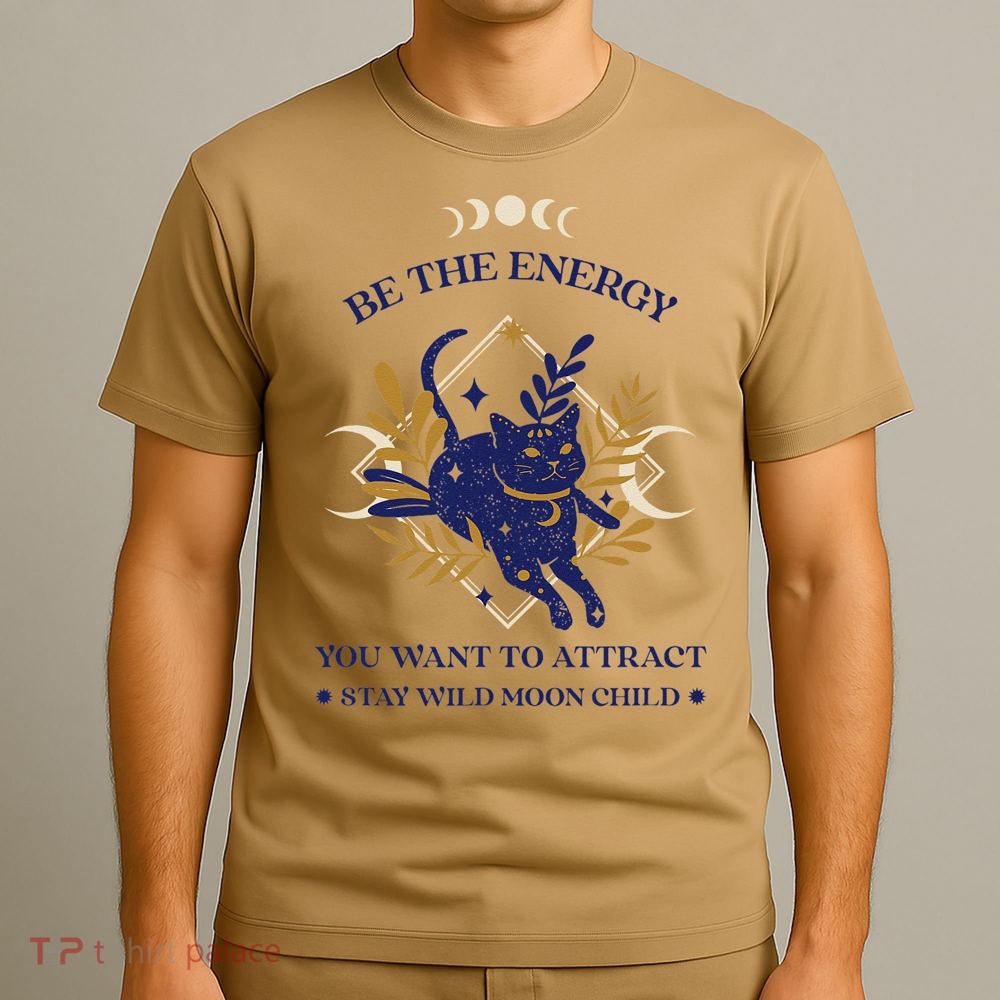 Be The Energy You Want To Attract - Moon Child - Cat T-Shirt