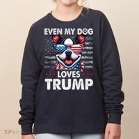 Boston Terrier Even My Dog Loves Trump Funny Women's Sweatshirt thumb 0