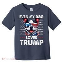 Boston Terrier Even My Dog Loves Trump Funny Toddler T-Shirt thumb 0