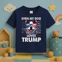 Boston Terrier Even My Dog Loves Trump Funny Toddler T-Shirt thumb 3