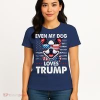 Boston Terrier Even My Dog Loves Trump Funny Women's T-Shirt thumb 4