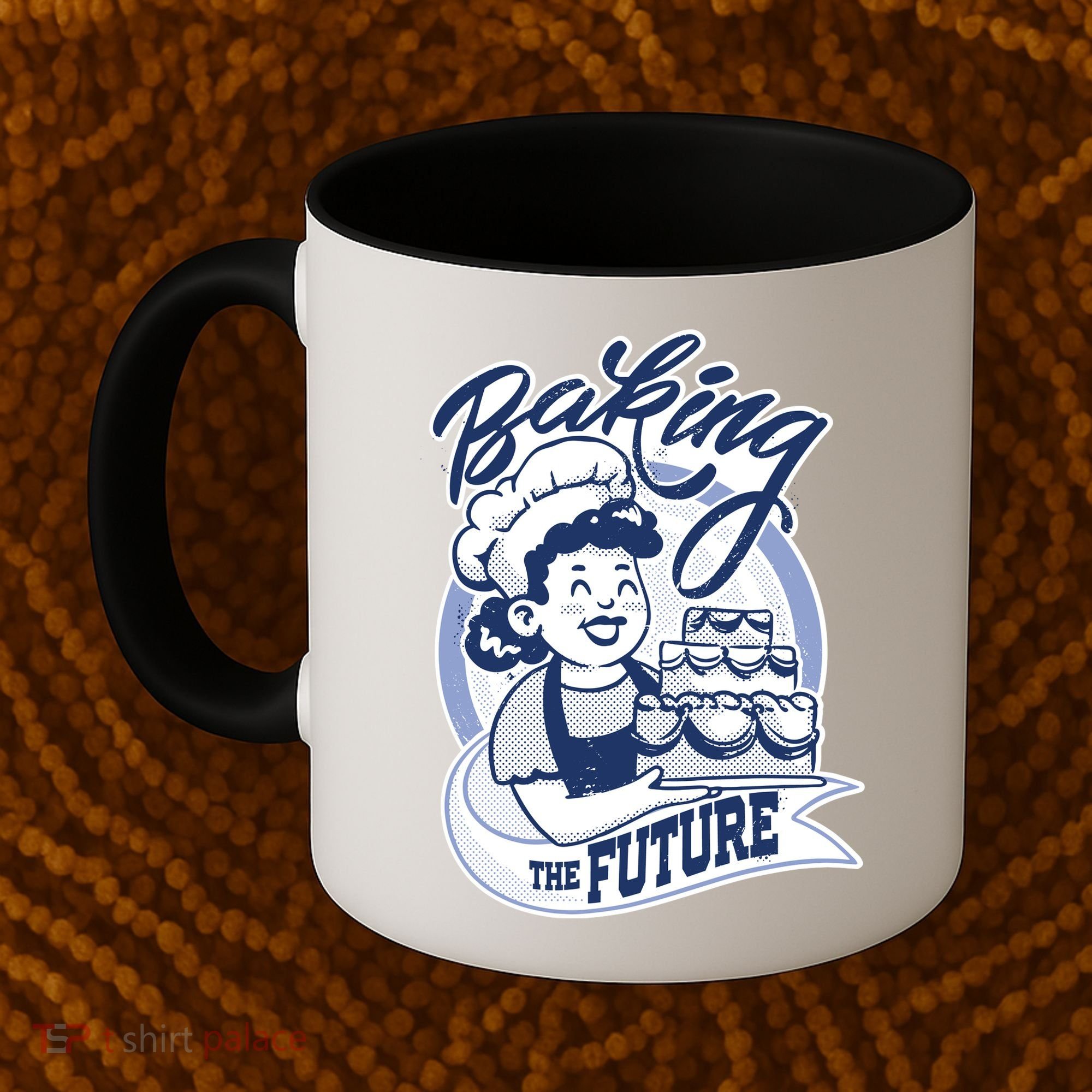 Baking The Future Retro Cartoon Coffee Mug