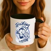 Baking The Future Retro Cartoon Coffee Mug thumb 3