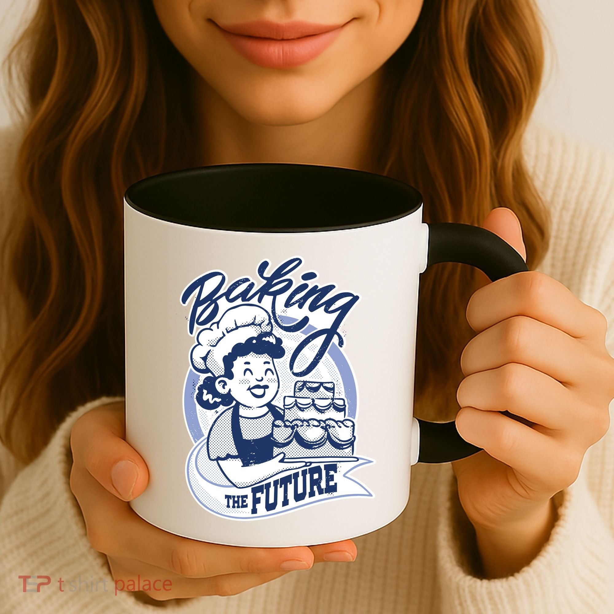 Baking The Future Retro Cartoon Coffee Mug