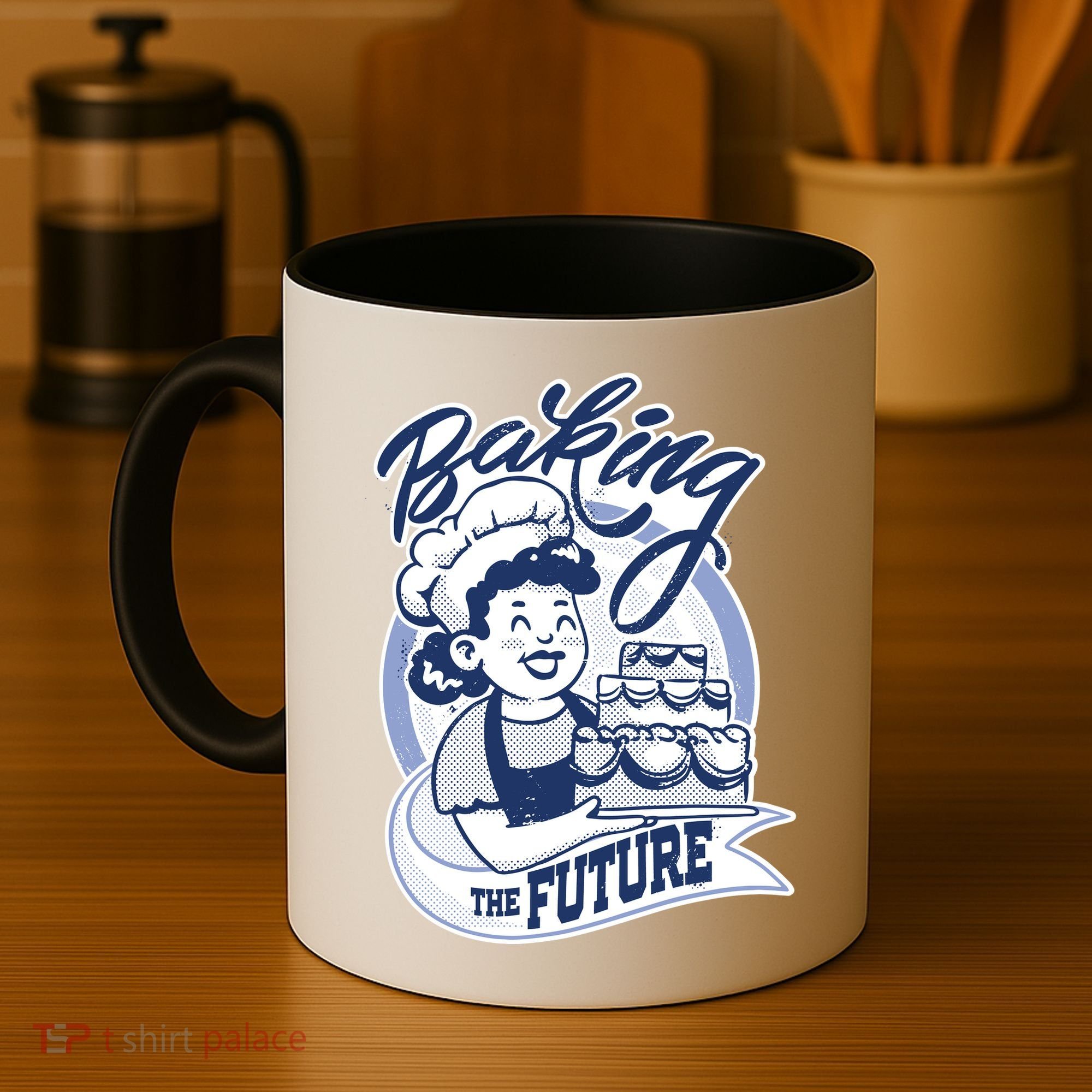Baking The Future Retro Cartoon Coffee Mug