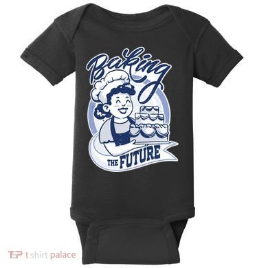 Baking The Future Retro Cartoon Baby Bodysuit
