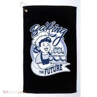 Baking The Future Retro Cartoon Golf Towel thumb 0