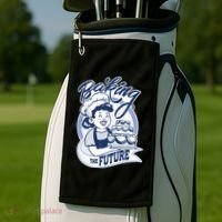 Baking The Future Retro Cartoon Golf Towel thumb 2