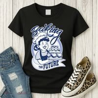 Baking The Future Retro Cartoon Women's T-Shirt thumb 3