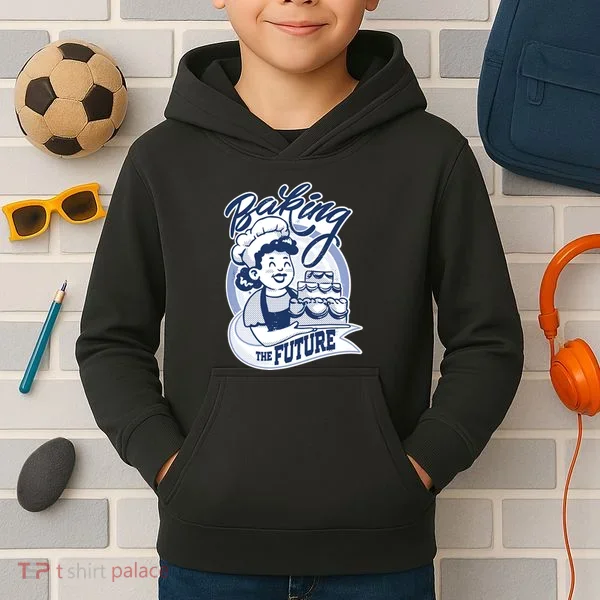 Baking The Future Retro Cartoon Kids Hoodie