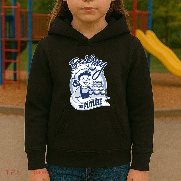 Baking The Future Retro Cartoon Kids Hoodie