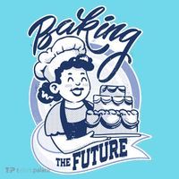 Baking The Future Retro Cartoon Button thumb 1
