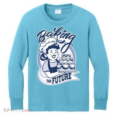 Baking The Future Retro Cartoon Kids Long Sleeve Shirt