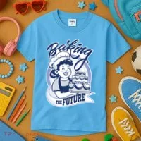 Baking The Future Retro Cartoon Kids T-Shirt thumb 3
