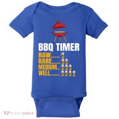 Bbq Timer Funny Gift Bbq Timer Barbecue Sign Funny 4th Of July Gift Baby Bodysuit