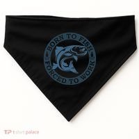 Born To Fish But Forced To Work Fishing USA-Made Doggie Bandana thumb 0