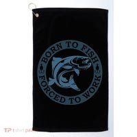 Born To Fish But Forced To Work Fishing Golf Towel thumb 0