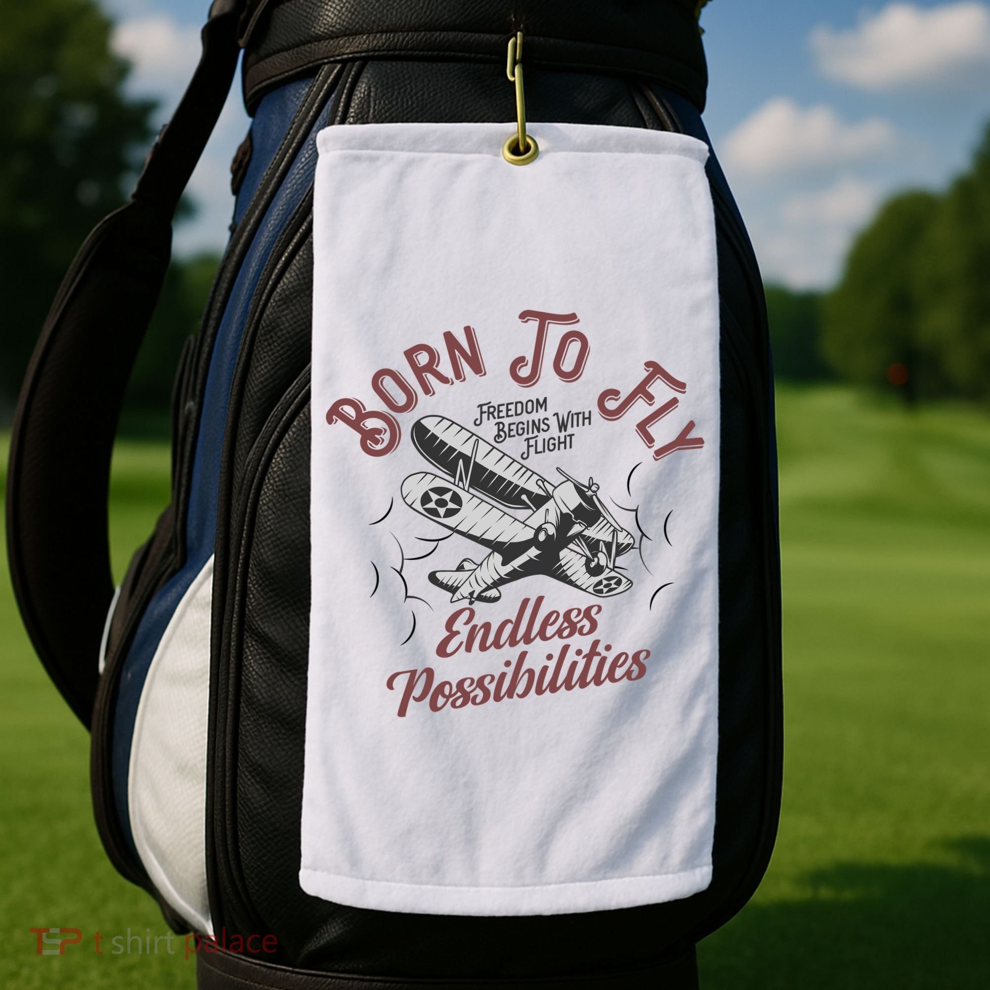 Born To Fly Golf Towel