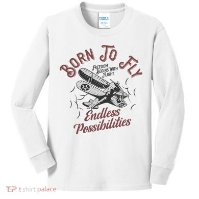 Born To Fly Kids Long Sleeve Shirt