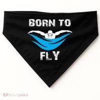 Born To Fly Butterfly Swimmers Swim Meet Gift USA-Made Doggie Bandana thumb 0
