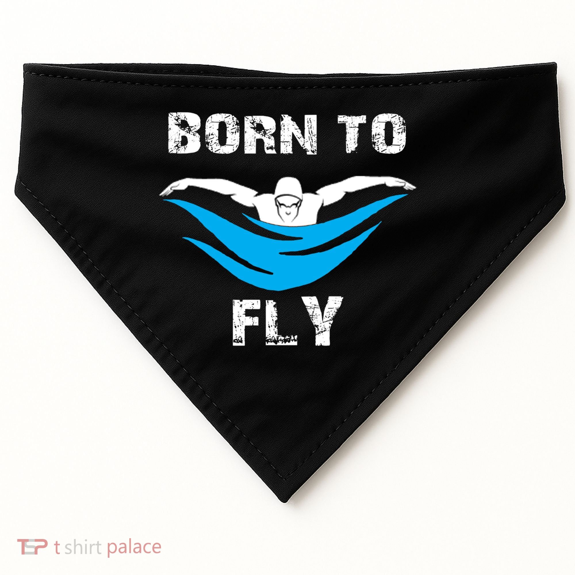 Born To Fly Butterfly Swimmers Swim Meet Gift USA-Made Doggie Bandana