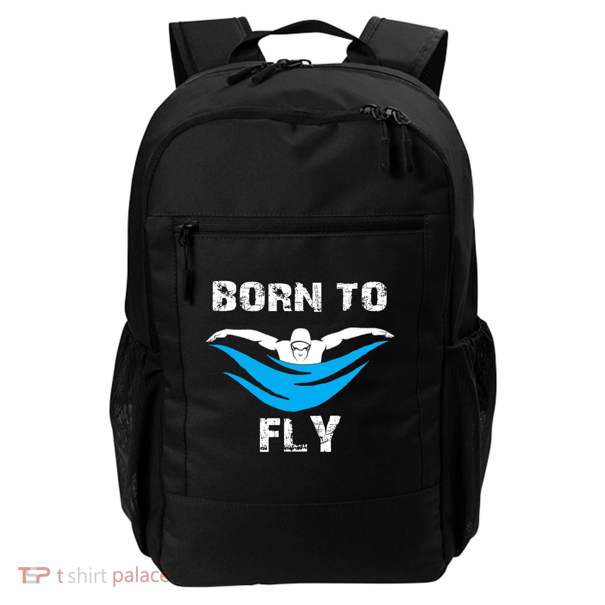 Born To Fly Butterfly Swimmers Swim Meet Gift Backpack