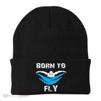 Born To Fly Butterfly Swimmers Swim Meet Gift Beanie thumb 0
