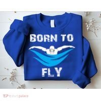 Born To Fly Butterfly Swimmers Swim Meet Gift Sweatshirt thumb 2