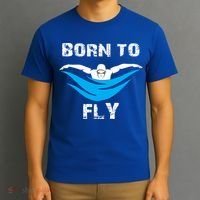 Born To Fly Butterfly Swimmers Swim Meet Gift T-Shirt thumb 3