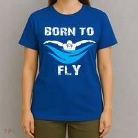 Born To Fly Butterfly Swimmers Swim Meet Gift T-Shirt thumb 4