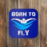 Born To Fly Butterfly Swimmers Swim Meet Gift Coaster thumb 0