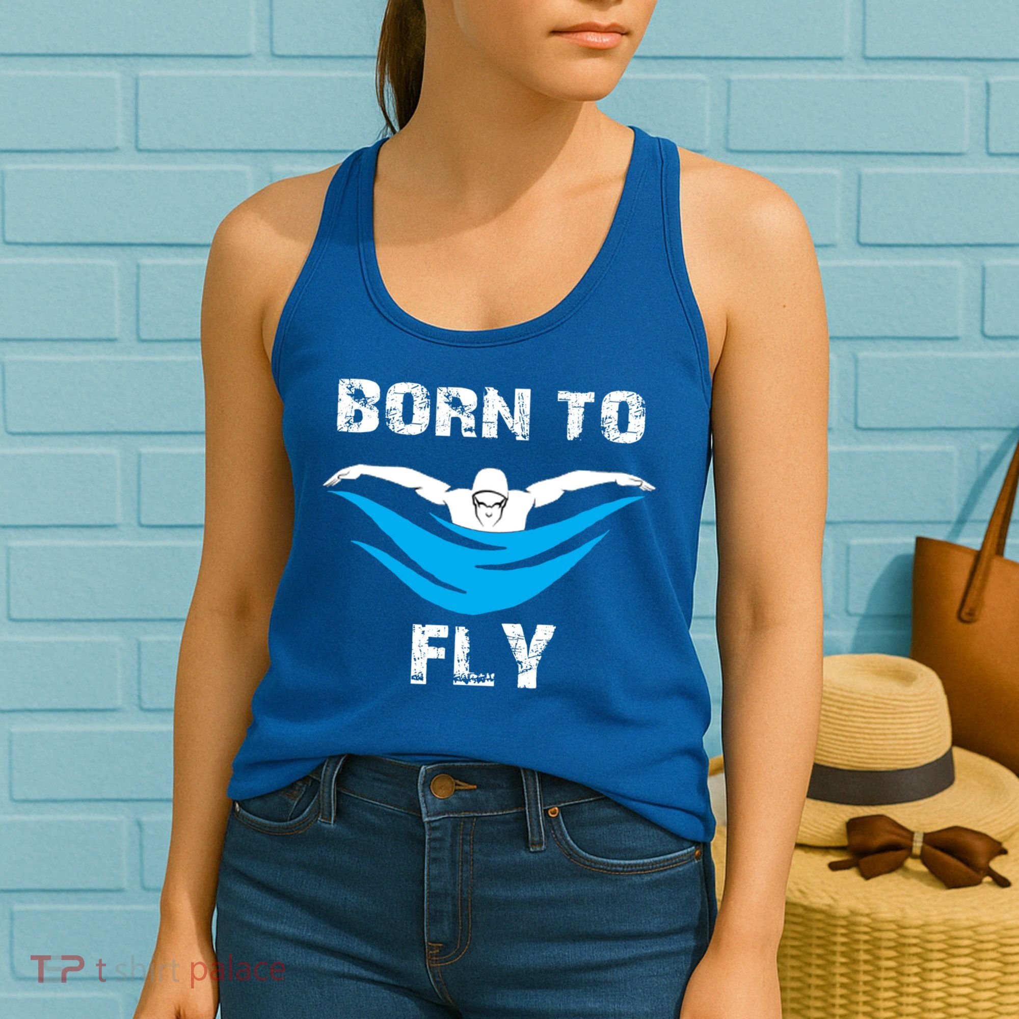 Born To Fly Butterfly Swimmers Swim Meet Gift Women's Tank Top