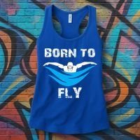 Born To Fly Butterfly Swimmers Swim Meet Gift Women's Tank Top thumb 3