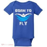 Born To Fly Butterfly Swimmers Swim Meet Gift Baby Bodysuit thumb 0