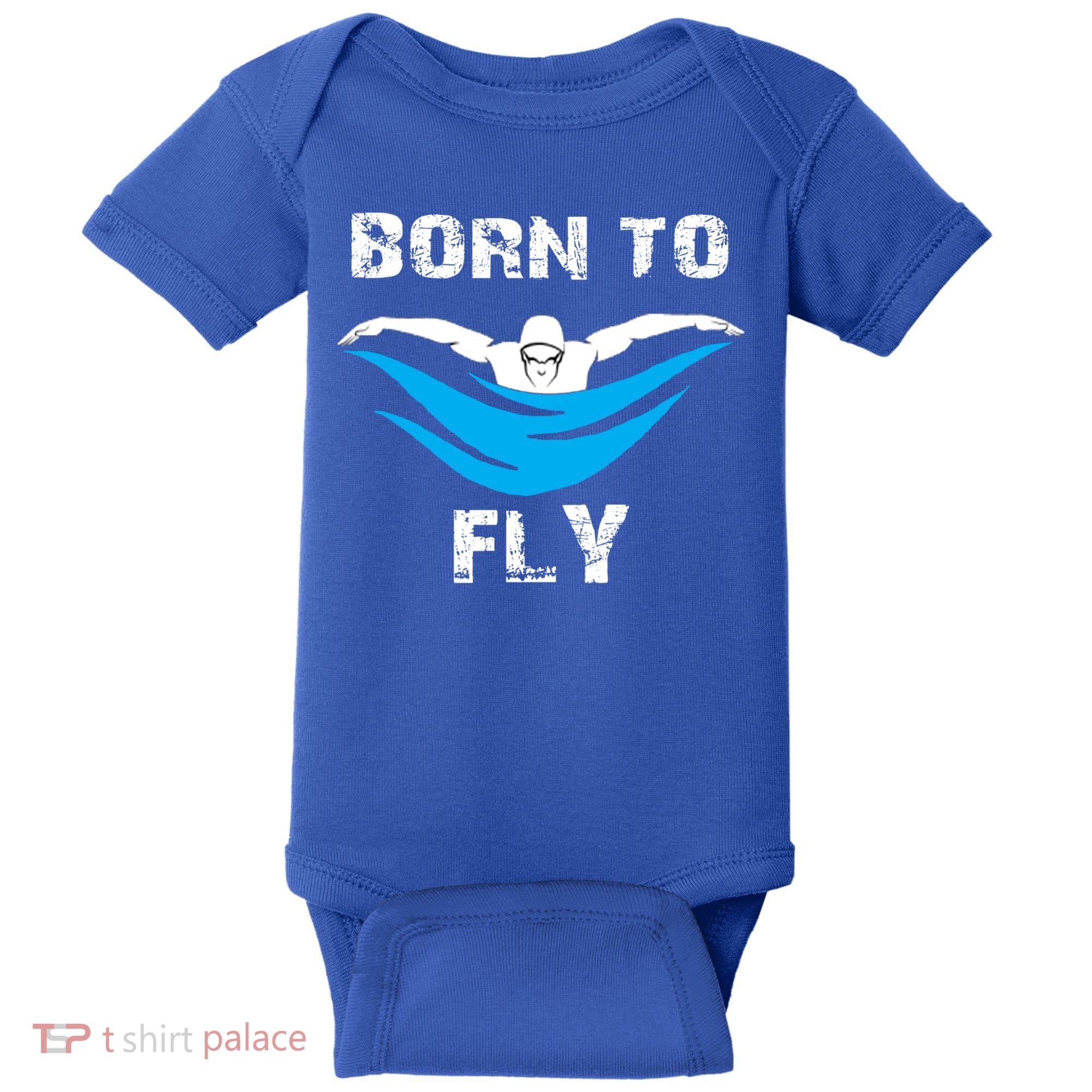 Born To Fly Butterfly Swimmers Swim Meet Gift Baby Bodysuit