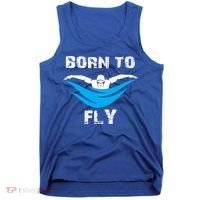 Born To Fly Butterfly Swimmers Swim Meet Gift Tank Top thumb 0