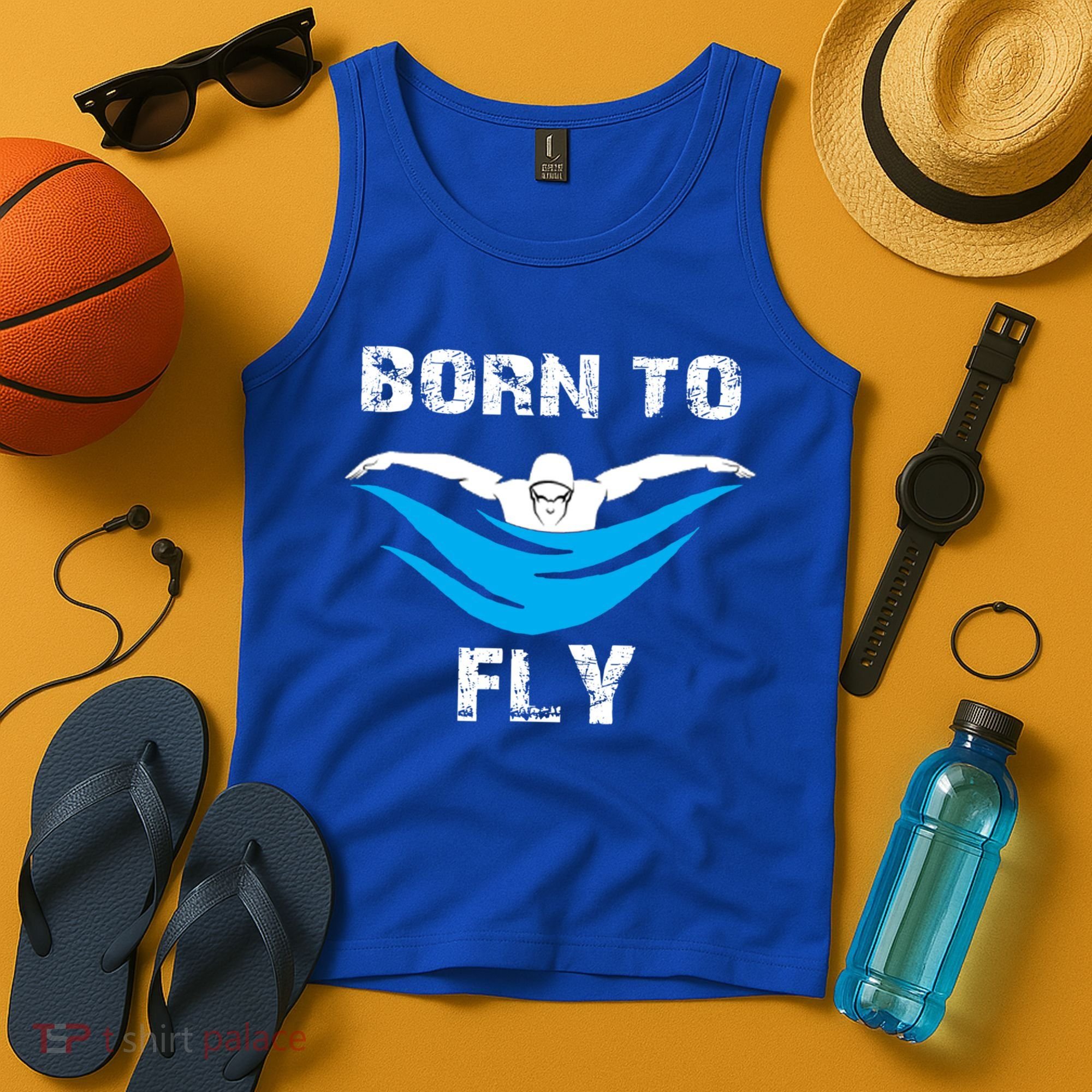 Born To Fly Butterfly Swimmers Swim Meet Gift Tank Top