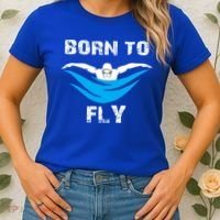 Born To Fly Butterfly Swimmers Swim Meet Gift Women's T-Shirt thumb 2