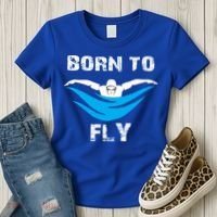 Born To Fly Butterfly Swimmers Swim Meet Gift Women's T-Shirt thumb 3