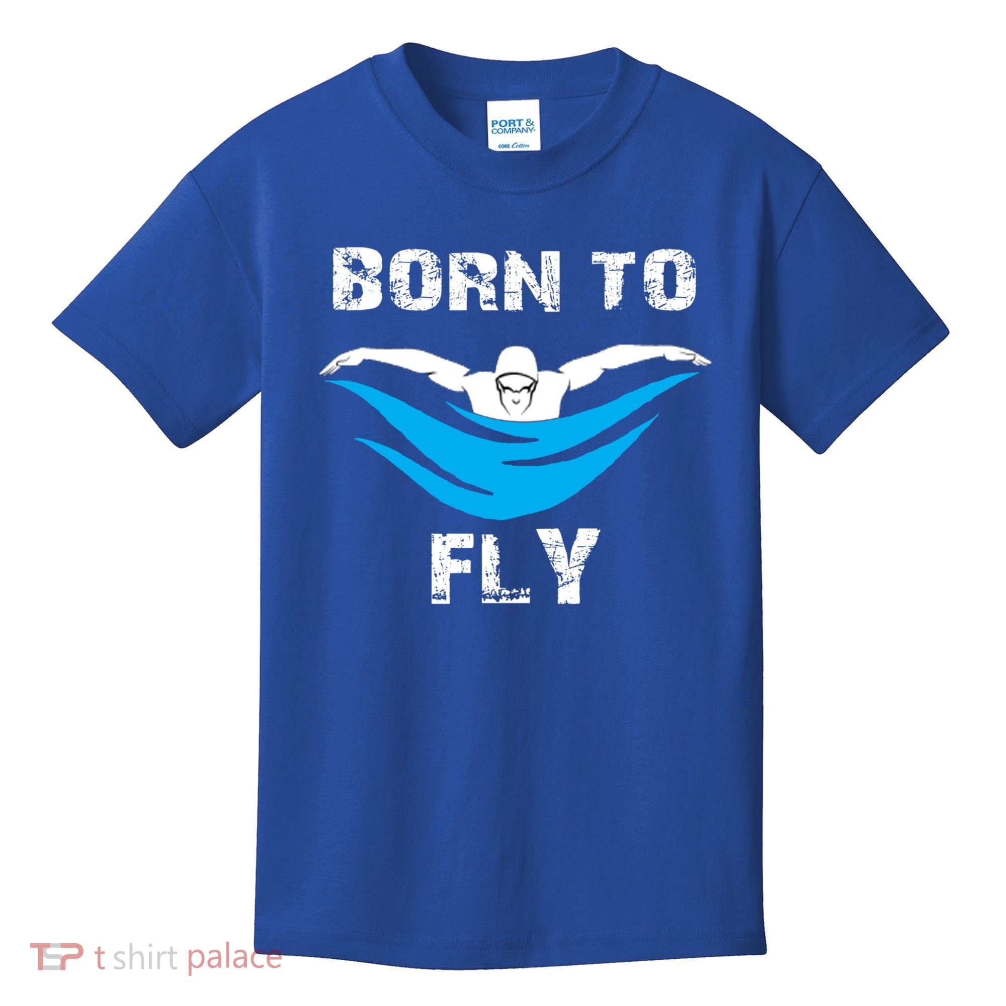 Born To Fly Butterfly Swimmers Swim Meet Gift Kids T-Shirt