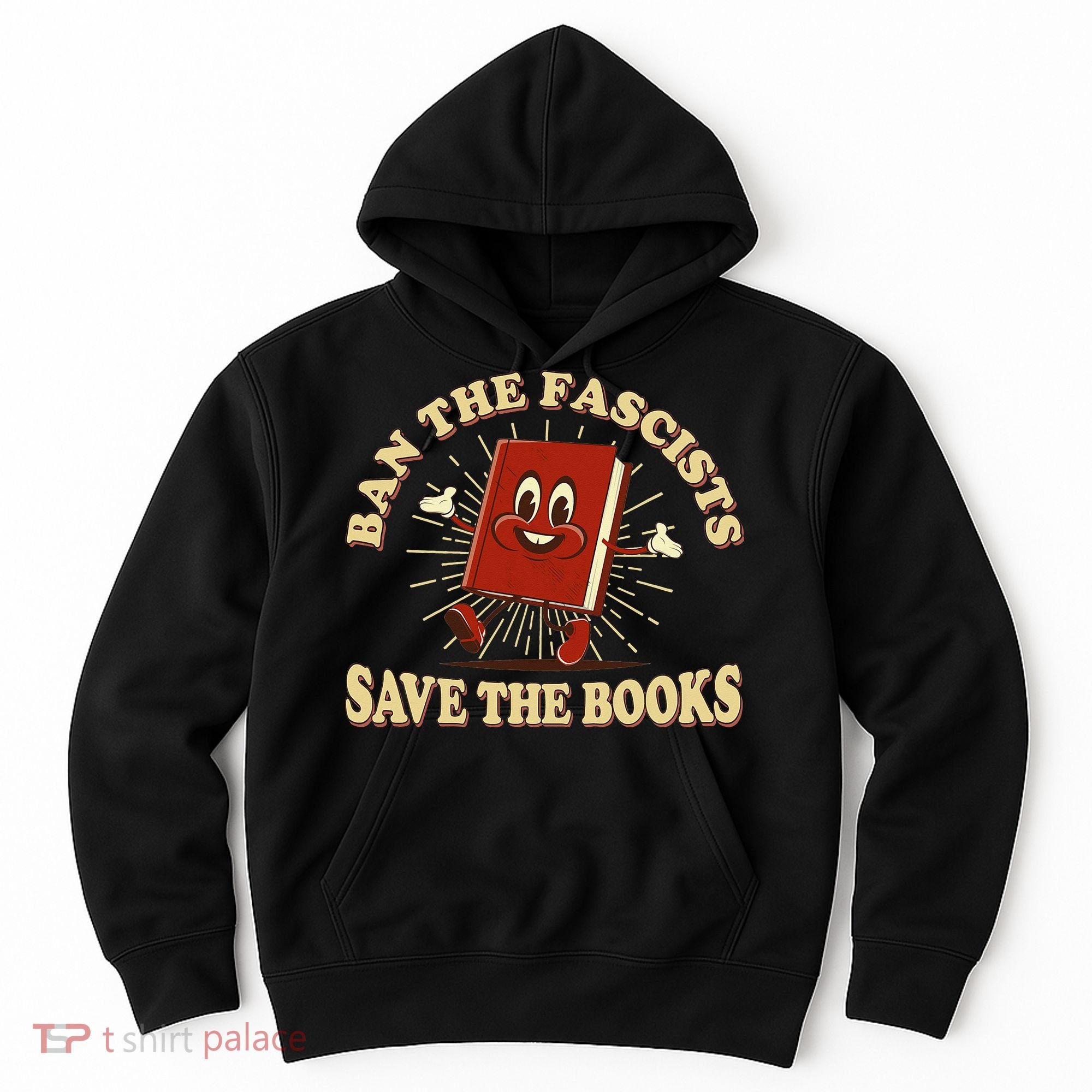 Ban The Fascists Save The Books Retro Hoodie