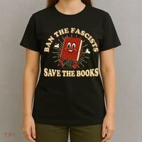 Ban The Fascists Save The Books Retro T-Shirt thumb 4