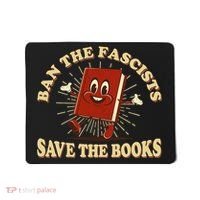 Ban The Fascists Save The Books Retro Mousepad thumb 0