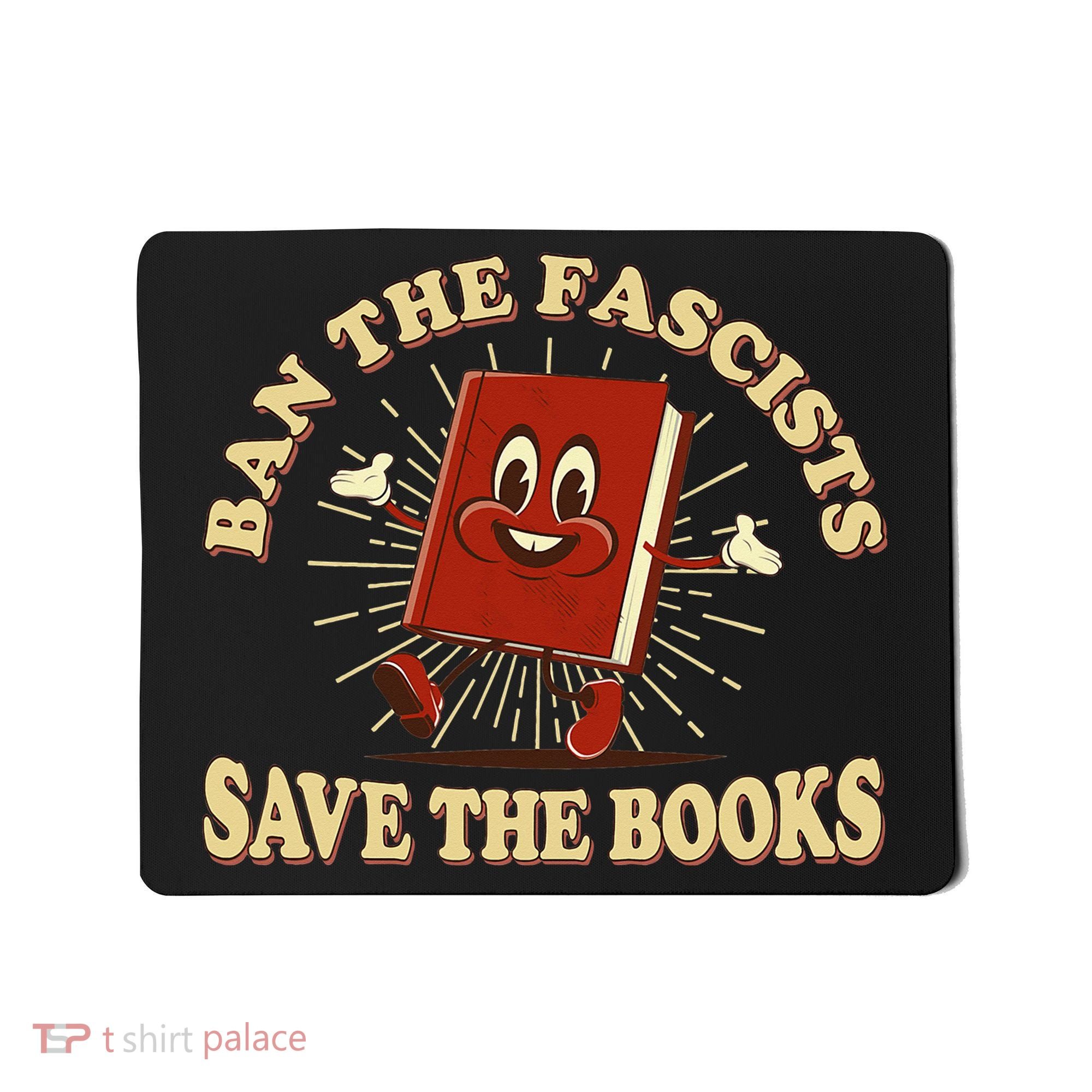 Ban The Fascists Save The Books Retro Mousepad