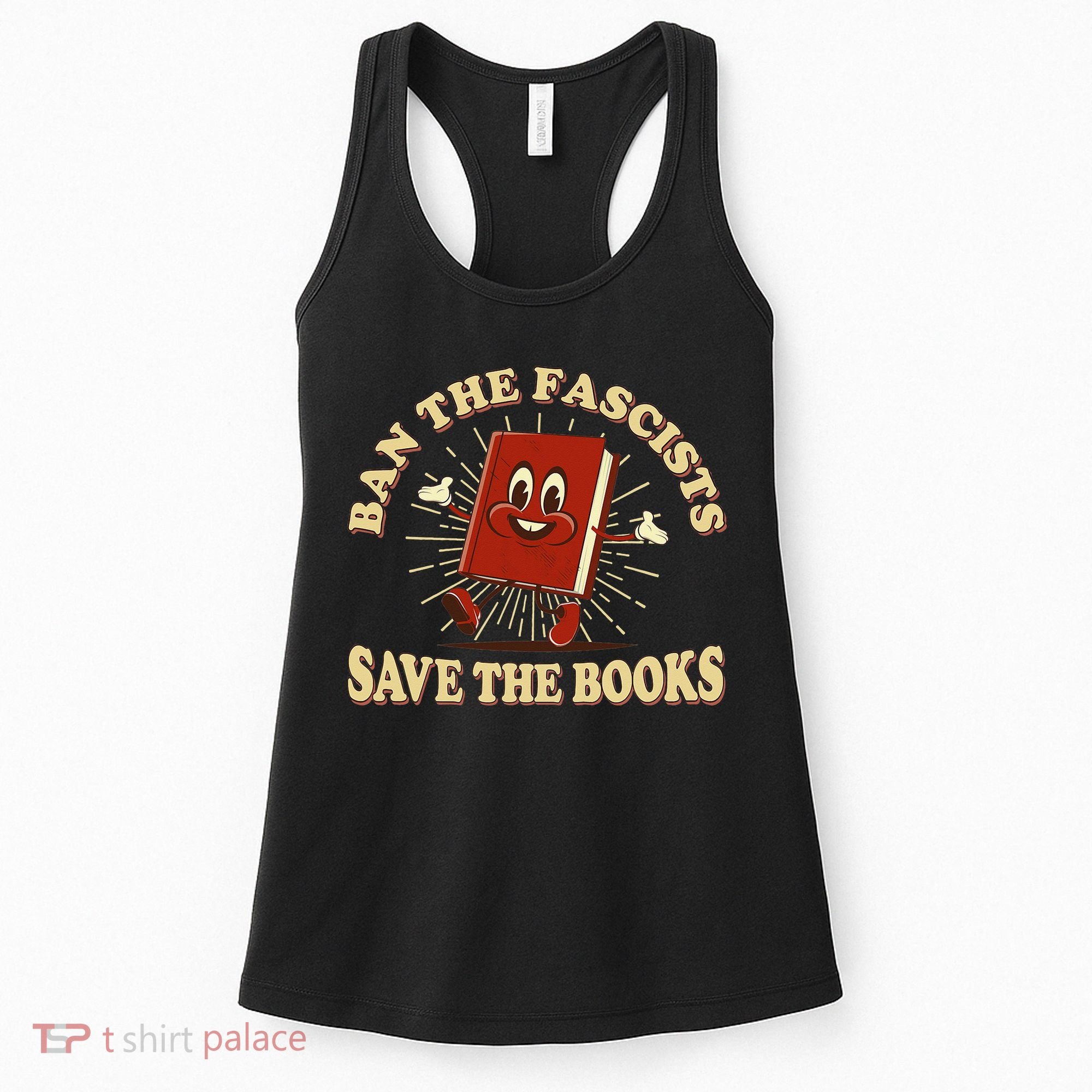 Ban The Fascists Save The Books Retro Women's Tank Top