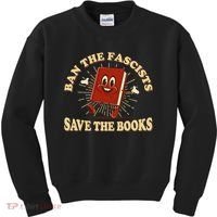 Ban The Fascists Save The Books Retro Kids Sweatshirt thumb 0