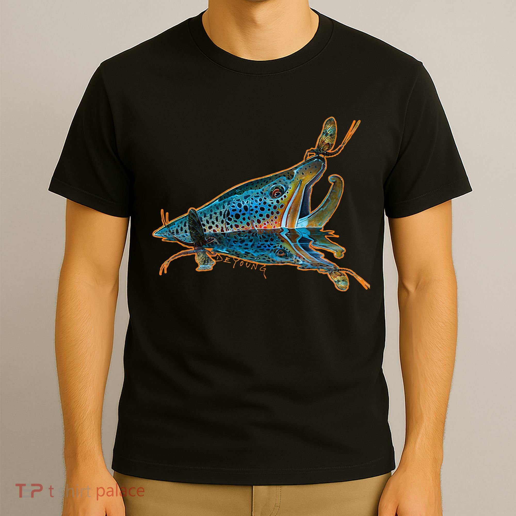 Brown Trout Fishing Emigrant Riser Fly Fishing T-Shirt