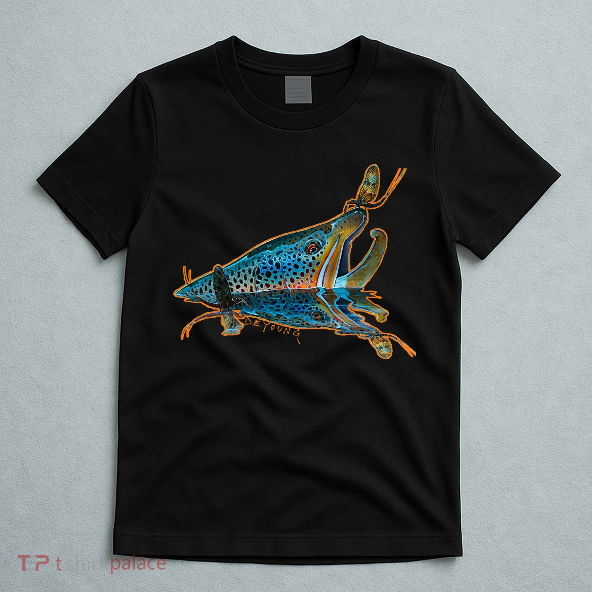 Brown Trout Fishing Emigrant Riser Fly Fishing T-Shirt